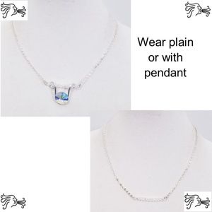 Crystal AB Bar Necklace Pendant Silver Chain